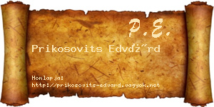 Prikosovits Edvárd névjegykártya